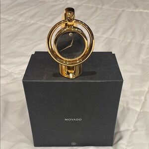 Movado Gold and Black Clock- one of a kind